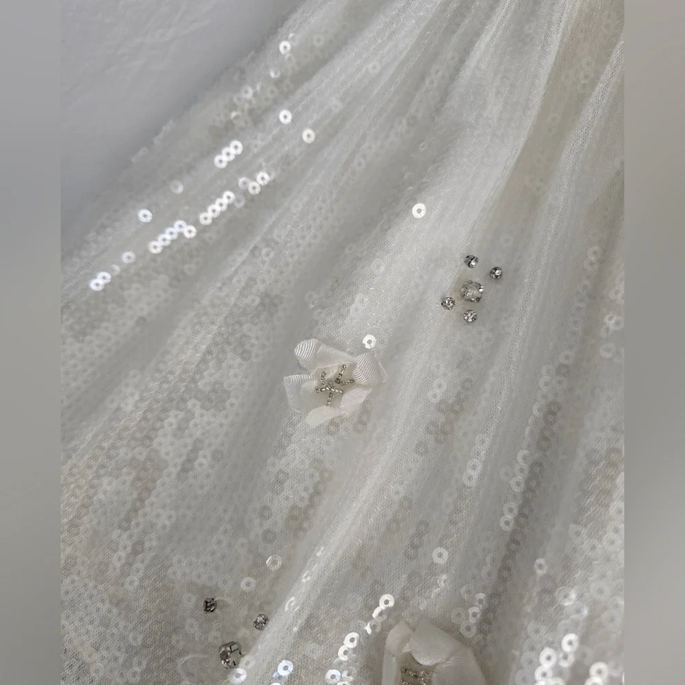 Zara White Sequin Skirt - Picture 2 of 10
